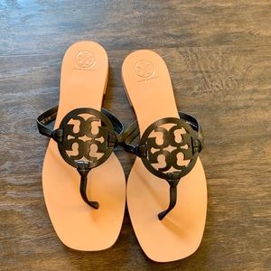 Tory Burch Square Toe Miller Sandal in Leather